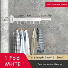 Tendedero Retráctil Plegable Negro Con Gancho, Colgador De Ropa Montado En La Pared Para Ahorro De Espacio Interior/exterior, 1 Ud. - Negro - Ver 6
