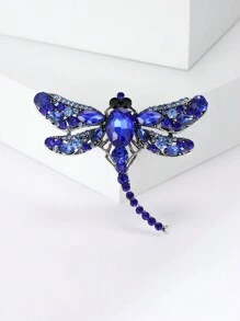 1Pc Fashion Rhinestone Dragonfly Brooch Insect Pin Suitable For Daily Wear By Women - Green - View 10