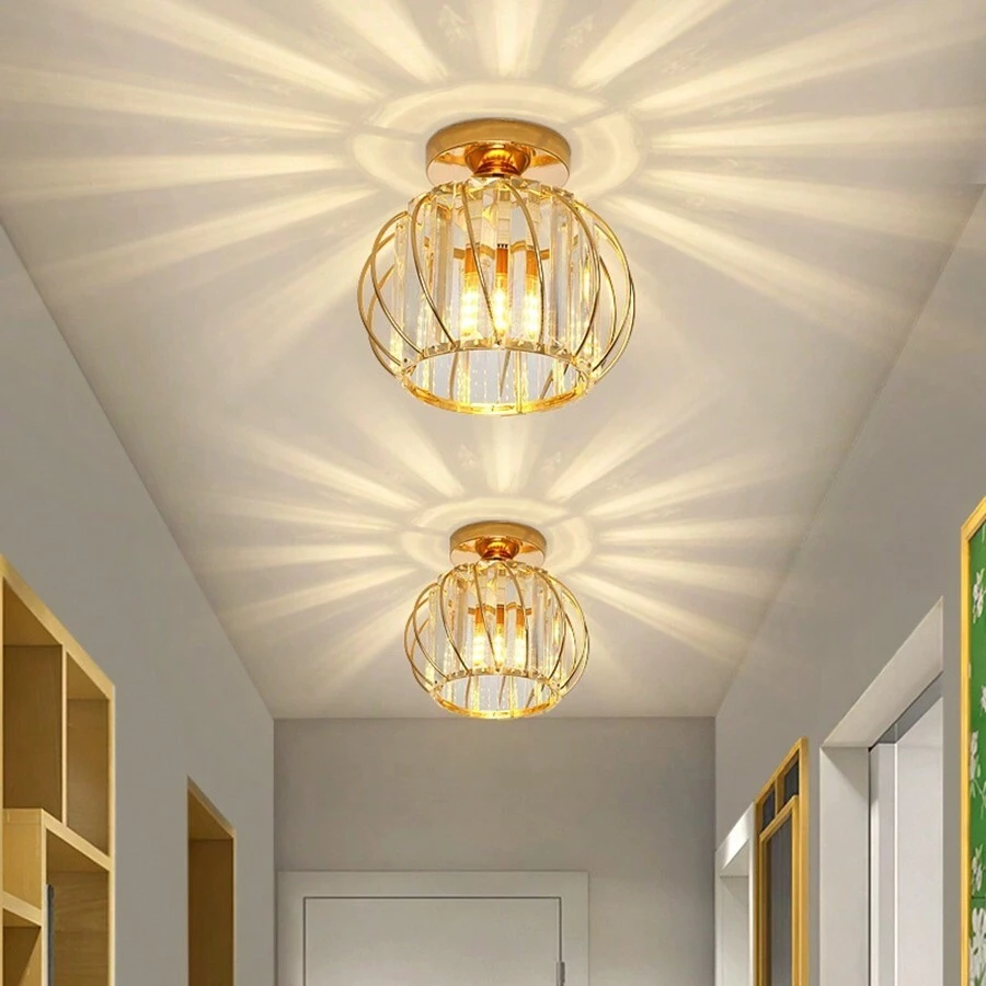 1pc Crystal Corridor Light, Minimalist Modern Lamp, Creative Porch/Entryway Ceiling Light, Bulb Not Included - Multicolor - View 1