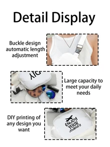 DIY Customized White Jumpsuit Waist Bag, Fashionable Item, Classic Multi-Functional. This Waterproof Multi-Functional Crossbody Bag Makes Your Stylish Look And Neat Organization An Ideal Choice! - White - View 6