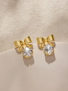 1 Pair Elegant Vintage Butterfly Zirconia Stud Earrings, Versatile For Daily Commute, Office, Social Events, Parties, Concerts, Dates, Photo Shoots