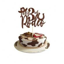 1pc My 1st 2nd 3rd 4th Rodeo Cake Topper, First Second Third Fourth Birthday Cake Topper, Western Little Cowboy Theme Birthday Party Cake Decorations,Christmas - Multicolor - View 5