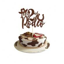 1pc My 1st 2nd 3rd 4th Rodeo Cake Topper, First Second Third Fourth Birthday Cake Topper, Western Little Cowboy Theme Birthday Party Cake Decorations,Christmas - Multicolor - View 4