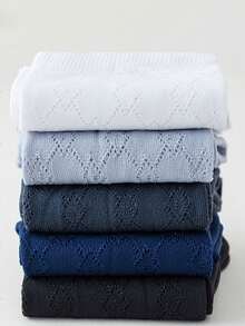 5双男士薄款冰丝透气除臭商务休闲船袜，夏季 - 彩色 - 查看 3