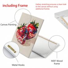 1PC Disco Strawberries Art Print | Wall Art Poster | Glam Disco Ball Red Strawberries | Preppy | | Dorm Room | Valentine Art | Posters For Living Room, Bed Room,Canvas - Multicolor - View 7