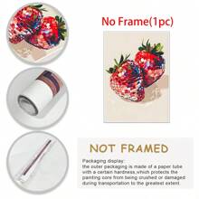 1PC Disco Strawberries Art Print | Wall Art Poster | Glam Disco Ball Red Strawberries | Preppy | | Dorm Room | Valentine Art | Posters For Living Room, Bed Room,Canvas - Multicolor - View 8
