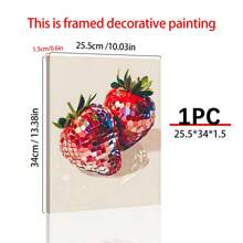 1PC Disco Strawberries Art Print | Wall Art Poster | Glam Disco Ball Red Strawberries | Preppy | | Dorm Room | Valentine Art | Posters For Living Room, Bed Room,Canvas - Multicolor - View 3