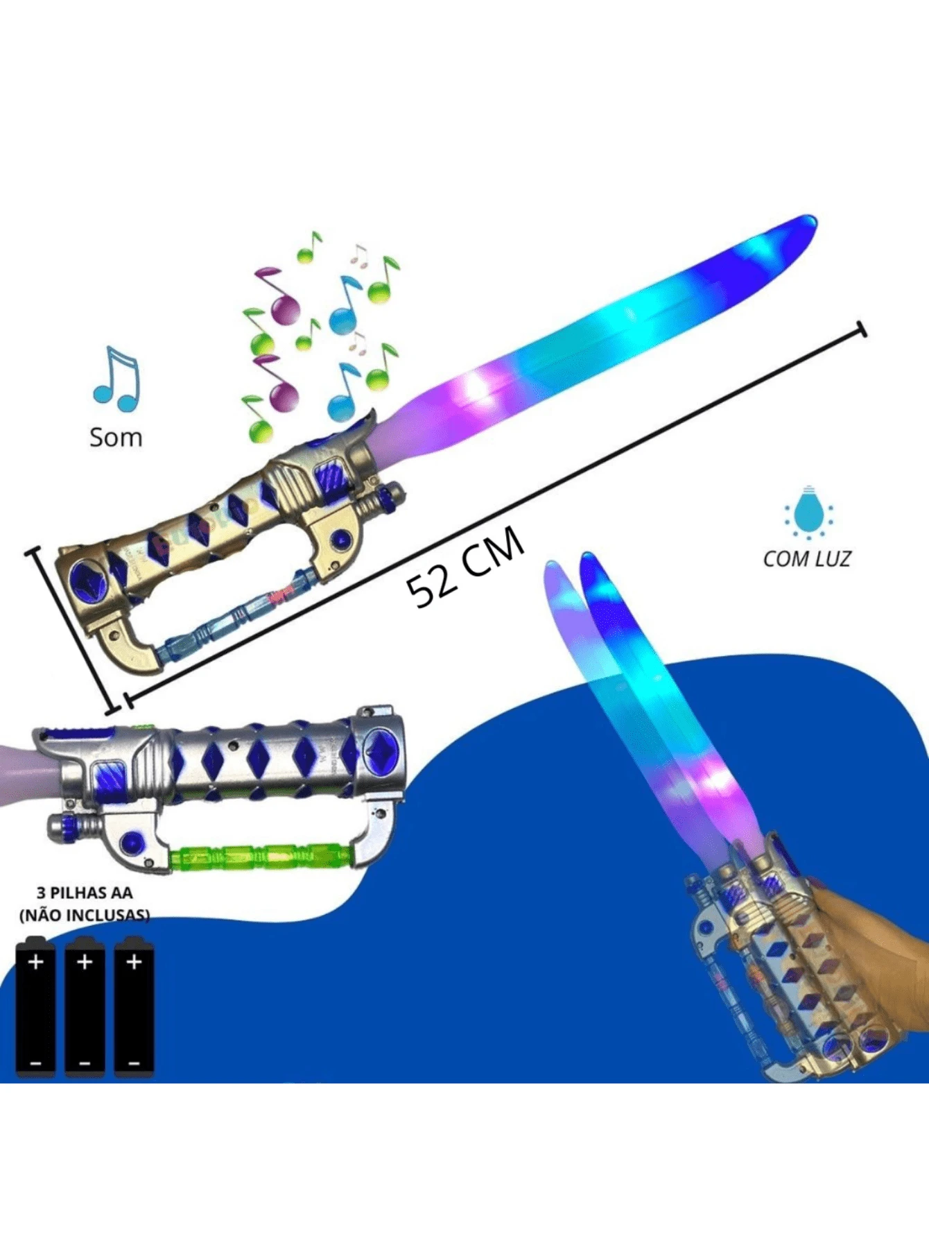 Swords  Led Strong Sound Laser Sight Ready Delivery 52 Cm - Thanh kiếm đèn LED - Xem 1