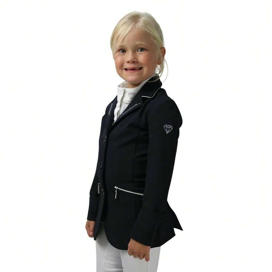 Hy Childrens/Kids Cadiz Mizs Competition Jacket (Black/Silver) - Shadow Black - View 1