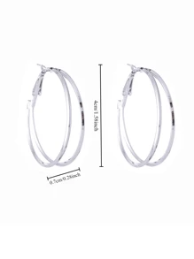 topshiny 1 Cặp Bông tai vòng tròn lớn bằng vàng hai lớp tối giản phóng đại dành cho nữ, Bông tai tròn chất lượng cao cấp thời trang - Quà tặng cho bé gái - Kiểu vòng tròn - Xem 7