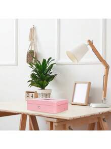 Caja para Dinero, Caja de Seguridad para Dinero, Caja de Efectivo Grande, Caja Registradora, Caja con Candado de Seguridad, para Guardar Dinero, Joyas, Documentos, Relojes, etc - Rosa - Ver 5