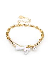 1pc Women's White Rabbit, Faux Pearl & Flower Decor Bracelet With College Style Leaf, Fresh And Cute Animal Accessory - Bunny Bracelet - View 14
