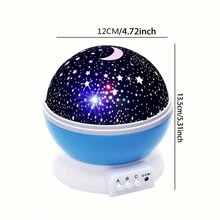 1 件星月夜灯投影仪 - 适用于卧室灯玩具的星夜灯，生日礼物，360 度旋转月亮星星投影仪，变色 LED 夜灯，圣诞礼物 - 彩色 - 查看 5