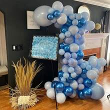 45 unidades Globos de látex azules redondos de 10 pulgadas, excelentes para cumpleaños, graduación, boda, decoración de fiestas - Globos decorativos para fiestas de todas las temporadas, Navidad