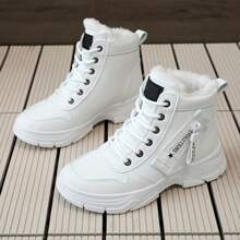 Women's Snow Boots Warm Winter BootsWaterproof Comfortable Combat Boots - 白色 - 查看 1