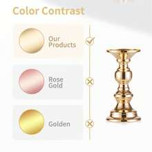 金色金属烛台，婚礼、派对、客厅的理想装饰 - 金色 - 查看 11