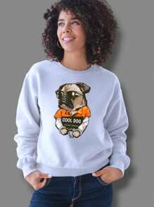 sudadera ligera para mujer  diseño perro esposas - Blanco - Ver 1