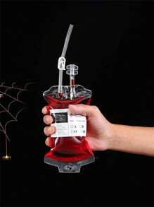 1 túi máu ma cà rồng 350ml dùng để trang trí Halloween, túi đựng đồ uống máu giả, túi đựng đồ uống tăng lực, Giáng sinh - trong suốt - Xem 2