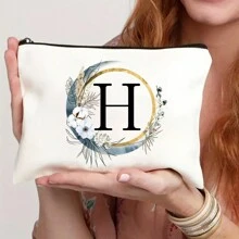 Nécessaire Personalizado com Coroa de Flores Boêmia e Monograma, Bolsa de Presente Personalizada, Necessaire de Cosméticos Fofo, Adequado para Casamento, Aniversário, Festival, Presente Ideal para Mulheres, Mães, Professoras, Amigas, Damas de Honra, Necessaire Escolar, Suprimentos Escolares, Organizador de Cosméticos, Itens de Quarto, Bolsas de Maquiagem, Organizador de Maquiagem, Armazenamento de Maquiagem, Nécessaire de Maquiagem