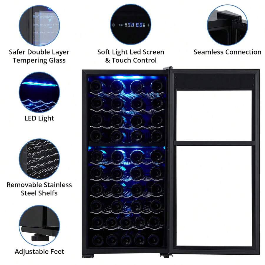 Wine Fridge Full Size Single Zone Tall Wine Cooler Cellars Large