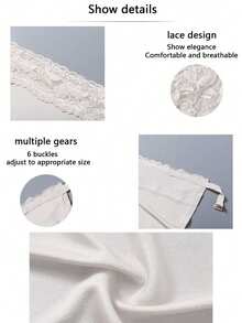 1 Phụ kiện áo ngực ren khối màu dành cho nữ Phụ kiện Bralette có họa tiết sọc, Miếng đệm áo lót nâng ngực có thể tháo rời và giặt được làm bằng polyester dệt - Nhiều màu - Xem 7