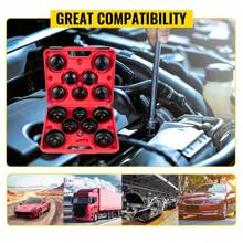 Oil Filter Socket Set 14 Pcs Oil Filter Wrench Set Sturdy Steel Oil Filter Socket 38 Oil Filter Socket Low Profile Oil Filter Socket Set For Easy Access Oil Filter Wrench Cap Set With Ca