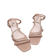 Women's Women's Social Sandal With Medium Low Heel Comfortable Buckle Nude Gloss Ref.034 - Màu be - Xem 4