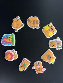 10/18pcs Cute Capybara Shoe Decoration Set - PVC, Suitable For Bracelets And Wristbands, Fun Party Gifts And Accessory Shoe Decorations (May Have Minor Glue Leaks Or Defects On The Back, Which Do Not Affect Normal Use) - Multicolor - View 3