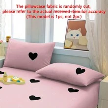 1 peça Fronha de Almofada Lavada com Estampa Geométrica de Coração Minimalista Moderno Conexão da Alma, Fronha de Almofada com Fechamento de Zíper Macio, Acessórios de Roupa de Cama