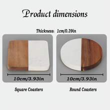 1 Pc Customized Wood Coasters, Wedding Gifts For Couple, Personalized Coaster Set, Housewarming Gift, Christmas Gifts, New Home Gift Water Bottle - Brown - View 5