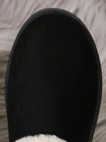 女士新款秋冬雪地靴，毛绒内衬，加厚优质面料，厚底，优雅休闲时尚短靴 - 黑色 - 查看 8