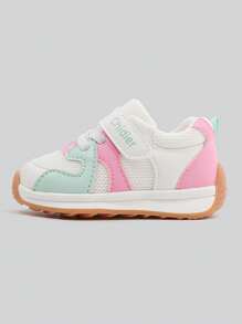 1-3 岁幼儿男童/女童休闲运动鞋，透气防滑软底运动鞋，春秋季 - 粉色 - 查看 4