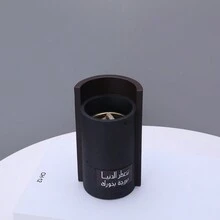 Đèn đốt hương liệu bằng nhựa vân gỗ thời trang sáng tạo, giá đỡ hương trang trí nhà cửa - màu đen - Xem 8