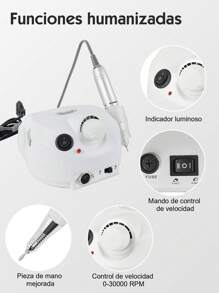 CasaBella Pulidor Esmeril De Uñas De 35000 Rpm Pulidor Profesional - Taladro eléctrico de uñas, herramientas para pulir uñas, kit de manicura de 110 V/220 V, juego de pedicura y lima de uñas acrílicas Removedor de Uñas, Pedicura, Pedicure, Amortiguador de 6 Pies, Salón de Belleza, Hogar, Principiante,Aparatos para Cuidado Personal Material para el arte de las uñas Rosa, Blanco - Blanco - Ver 4