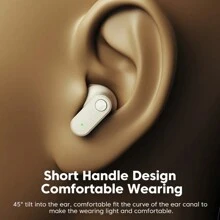 Toocki EJ05 无线耳机 TWS 蓝牙 5.3 耳机迷你 3D 高保真立体声耳塞带麦克风适用于手机 Android - 米色 - 查看 6