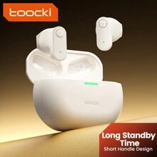 Toocki EJ05 无线耳机 TWS 蓝牙 5.3 耳机迷你 3D 高保真立体声耳塞带麦克风适用于手机 Android - 米色 - 查看 1