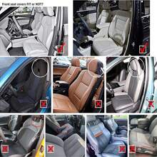 muchkey 5seats Car Seat Covers Full Set Front Seats Back Seat Covers PU Leather Car Seat Cover Car Seat Cushion Car Seat Protector Car Accessaries Universal Fit Most Cars All Seasons MH55 - 黑紫色標準版 - 查看 9