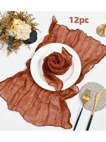 6/12/24 件 19.7"X19.7" 枫叶红色涤纶餐巾，巴厘岛纱布餐巾，纯亚麻桌布，波西米亚桌布，适用于餐厅、酒店、家居装饰、节日餐饮（多色） - 純色 - 查看 16