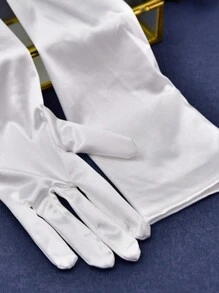 1 Pair Of Bridal Wedding Long Gloves, White Elbow-Length Wedding Gloves, Bridesmaid Wedding Arm Decoration, Romantic And Elegant Photography Dress Props, Ladies Wedding Lawn Wedding Decoration, Festival Performance, Banquet, Wedding Dance, Etc. Fall Clothes For Women - Multicolor - View 3
