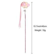 1件装猫用产品羽毛逗猫棒带铃铛耐咬玩具仙女逗猫棒毛球流苏猫玩具 - 彩色 - 查看 5