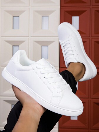 男女通用厚底休闲白色运动鞋