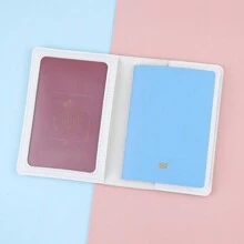 1 PC Cá Tính Văn Bản/Chữ In Tên Bao Da PU Bao Da Hộ Chiếu, Du Lịch Unisex Đựng Hộ Chiếu, Quà Tặng Du Lịch, Ngày Lễ/Quà Tặng Công Ty - trắng - Xem 5