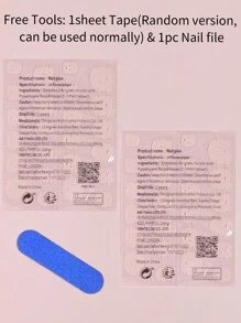 VV MEI JIA ER 24入組短橢圓形薄荷綠色法式假指甲，附1張膠帶和1個指甲文件，壓在甲片上的指甲美容用品，讓您瞬間提升形象 - 薄荷綠 - 查看 5