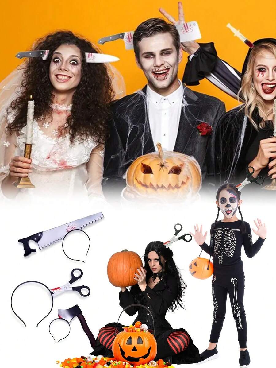 1 件万圣节发带塑料仿真发带，适用于角色扮演道具。万圣节装饰、恶作剧、鬼屋 - 多色 - 查看 1