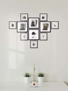 方形壁挂式相框，尺寸可选4x4英寸/5x5英寸/6x6英寸/8x8英寸/12x12英寸，适用于家居装饰和照片墙，7种颜色可选，包括黑色、白色、木纹色和金色，适合星月主题 - 多色 - 查看 5