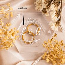 Custom Acrylic Ring Box, Personalized Ring Box, Wedding, Gifts For Bride, Wedding Gift, Ring Box For Wedding Ceremony, Anniversary Gifts 1pc ,Space-Saving,Waterproof Exquisite,Stylish,High-Quality,Tidy,Modern Custom,Personalized,Unique Ideal Gifts For Him Her,Boyfriend,Girlfriend,Dad,Mom,Family,Friends For Anniversaries,For Valentine's Day,For Mother's Day,For Birthdays,For Children's Day,For Father's Day,For Graduation,For Weddings,For Housewarming Living Room,Bedroom,Home,Bathroom