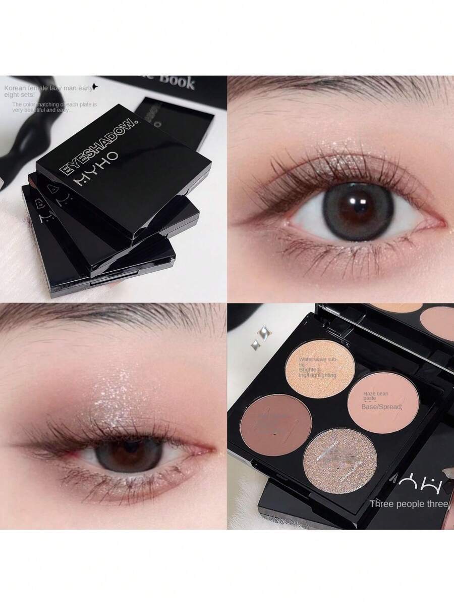 Bảng phấn mắt tông màu đất bốn màu MYHO, độ bão hòa thấp, phấn mắt màu hồng và nâu không bay, thích hợp cho người mới bắt đầu trang điểm - Tinh chất tứ sắc 2# - Xem 1