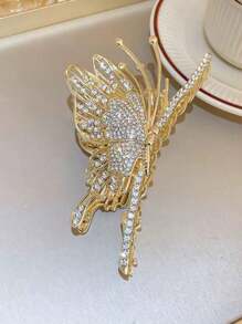 Hair Piranha Metal Rhinestones Luxury Large 11cm Butterfly - 金色 - 查看 4