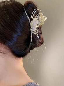 Hair Piranha Metal Rhinestones Luxury Large 11cm Butterfly - 金色 - 查看 2