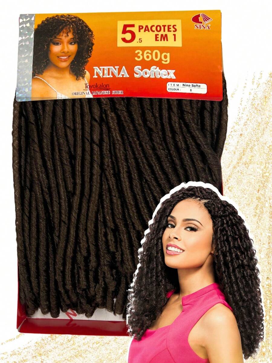 Nina Softex Original Dread Crochet Curly Hair Bundle 360 Grams 5 In 1 - Beis - Ver 1